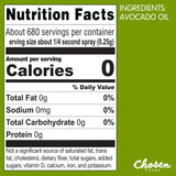 Chosen Foods 100% Pure Avocado Oil Spray, Keto Diet Friendly, Kosher Cooking Spray for Baking, High-Heat Cooking and Frying (6 oz, 2 Pack)