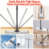 18 Professional Microfiber Mop Large Flat Mops for Floor Cleaning 4 Reusable Washable mop Pads Hardwood Cleaning System Wet and Dust Mop with 61in