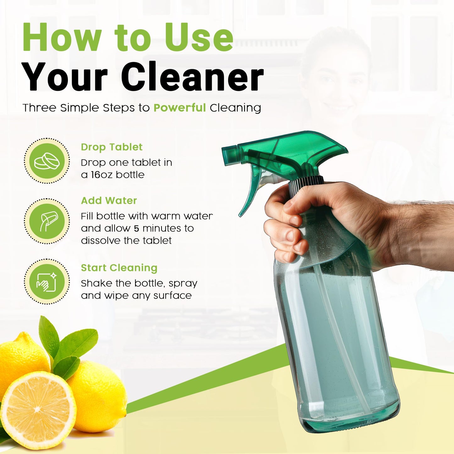 All Purpose Cleaner Concentrate Refill, Multi Surface Clean Refill, Non-toxic Cleaning Tablets 12-pack. Makes 192 fl oz (12x16Fl oz) Bottles of Spray