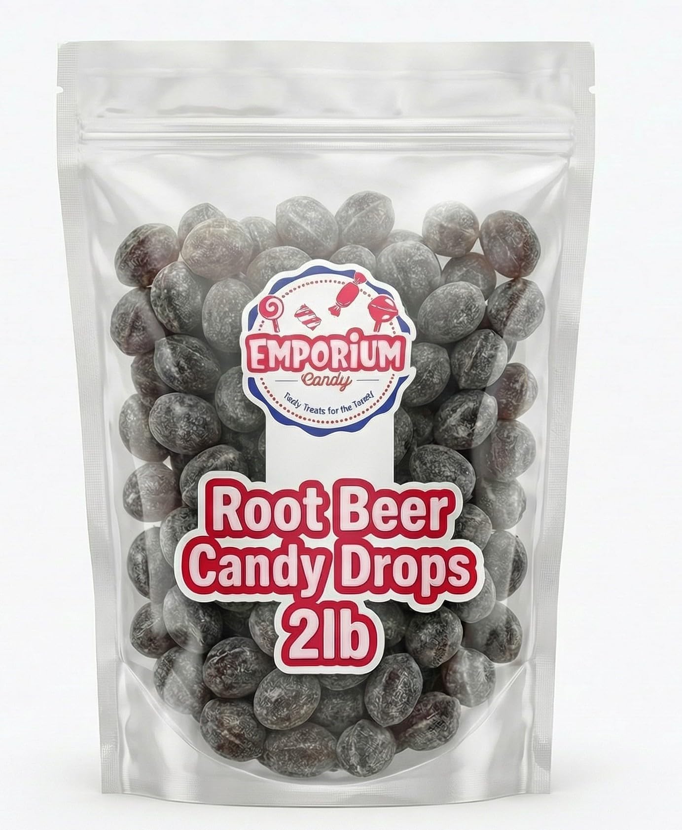 2 lbs Root Beer Candy Drops - Classic Old Fashioned Sugar-Dusted & Sanded Bulk Sweet Treats for Parties, Gifts & Snacking