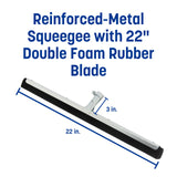 SPARTA Flo-Pac Double Foam Floor Rubber Squeegee Window Squeegee with Heavy Duty Steel Frame for Floor, Bathroom, Kitchen, Concrete, Tile, Garage