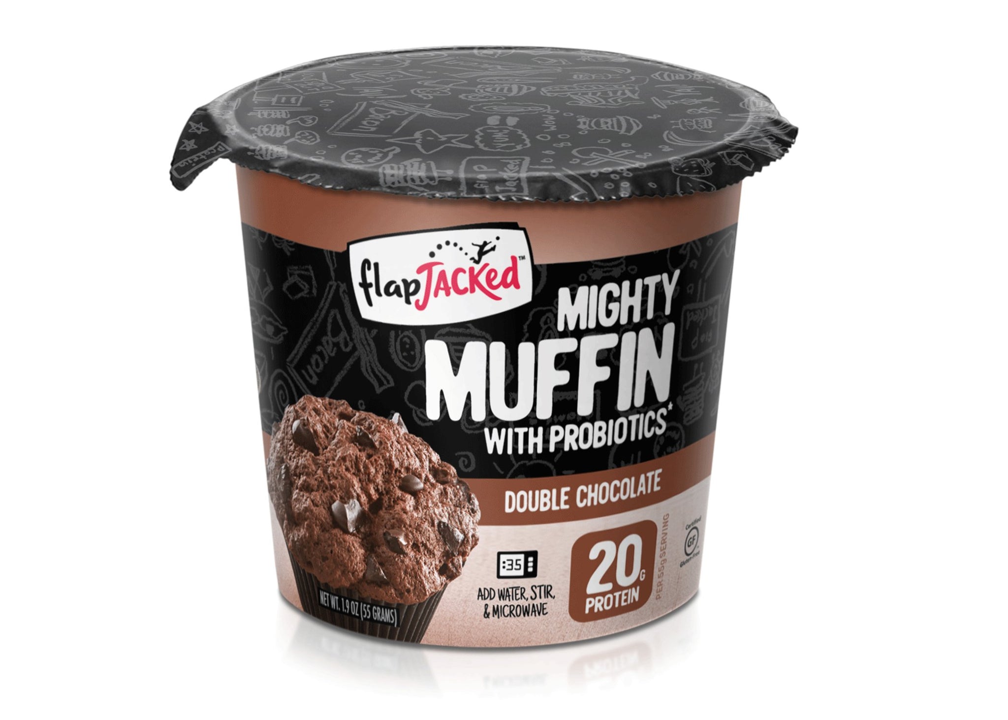 FlapJacked Mighty Muffin, Double Chocolate, 12 Count