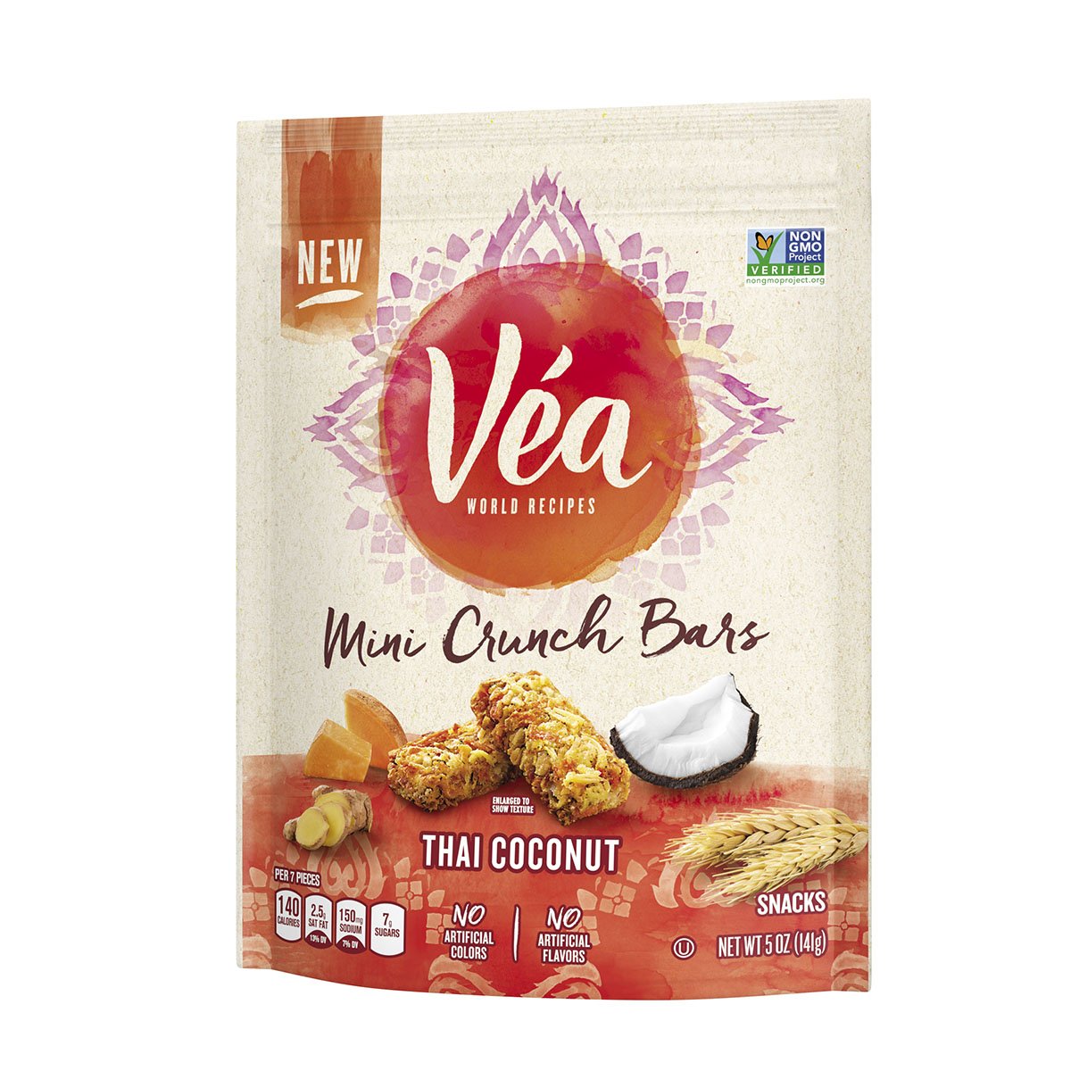 Vea Snacks Mini Crunch Bars, Thai Coconut, 5 Ounce
