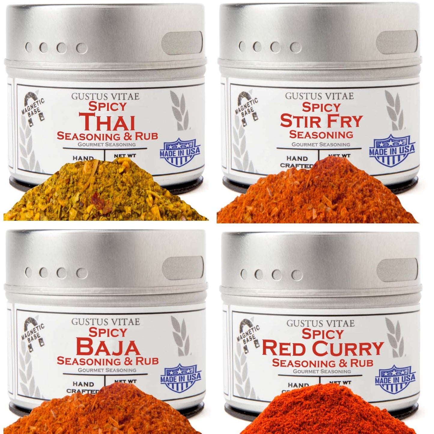 Spicy One Pot Wonders | Authentic Small Batch Seasonings | 4 Gourmet All Natural Spice Blends | All Natural | Hand Packed, Non GMO | Made in USA |