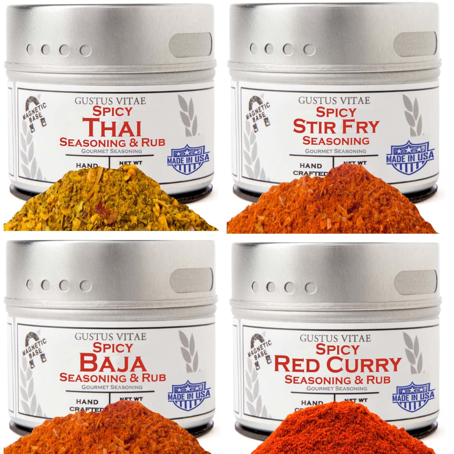 Spicy One Pot Wonders | Authentic Small Batch Seasonings | 4 Gourmet All Natural Spice Blends | All Natural | Hand Packed, Non GMO | Made in USA |