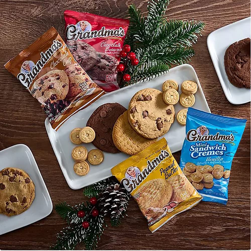 Grandmas Cookies Variety Pack - Bulk Assortment Care Package Individually Wrapped - Mix Cookies Variety Pack Gift Box (32 Count)