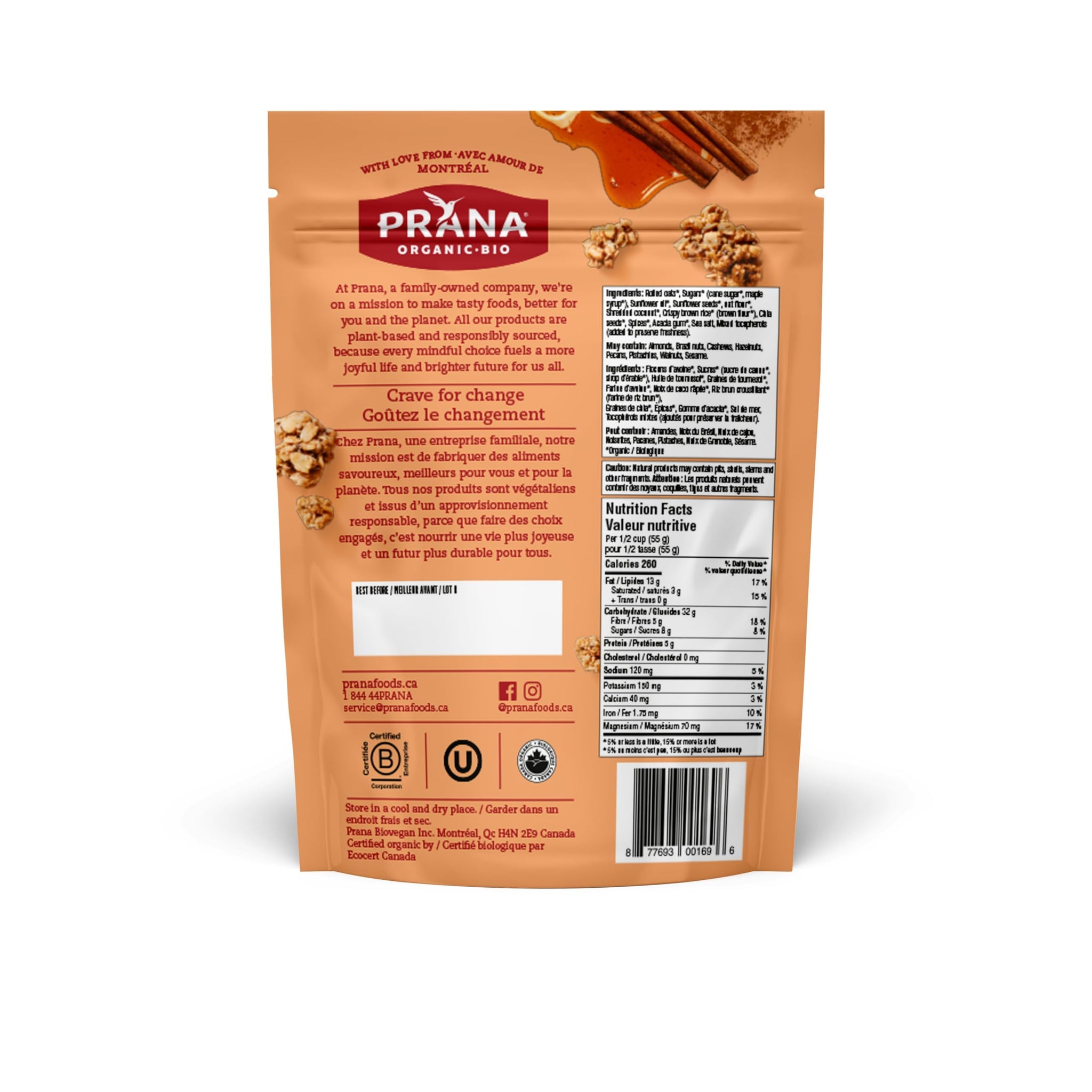 Prana Organic Maple Spice Crunch Granola, 300 GR
