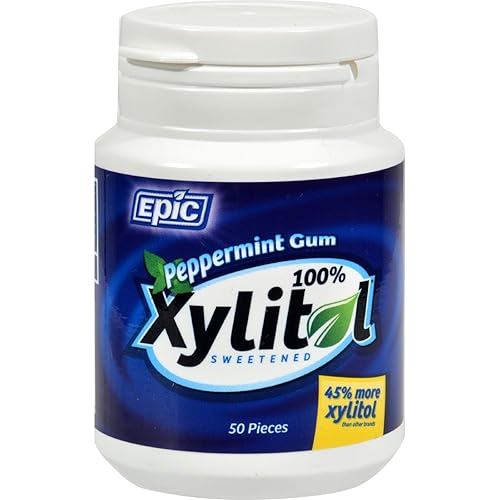 Epic Dental Gum Ppprmnt Xylitol Swtnd 50 Ct12