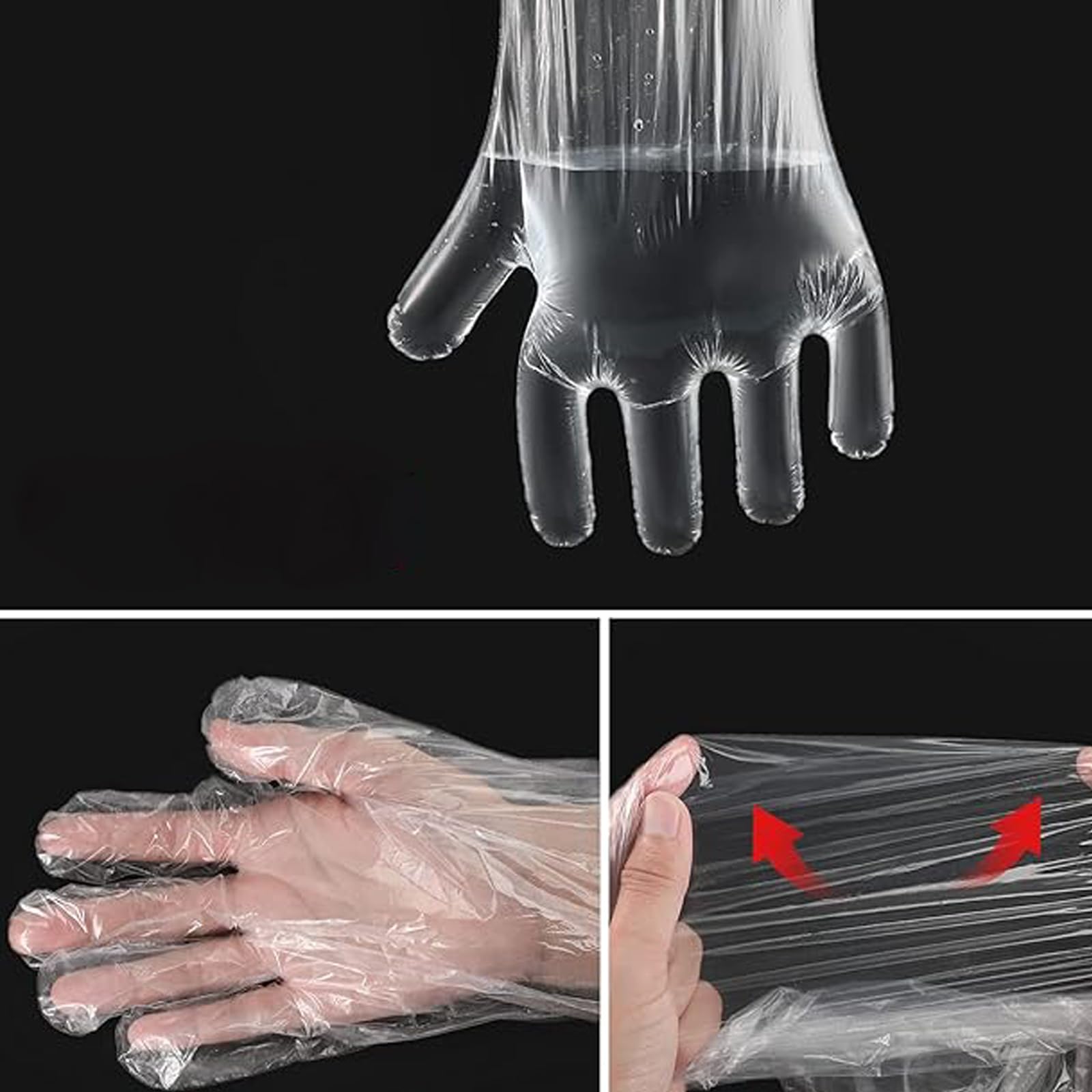 Yitaocity 50Pcs 35 inch Shoulder Length Veterinary Insemination Rectal Long Gloves for Livestock Cleaning Gardening Painting (Clear)