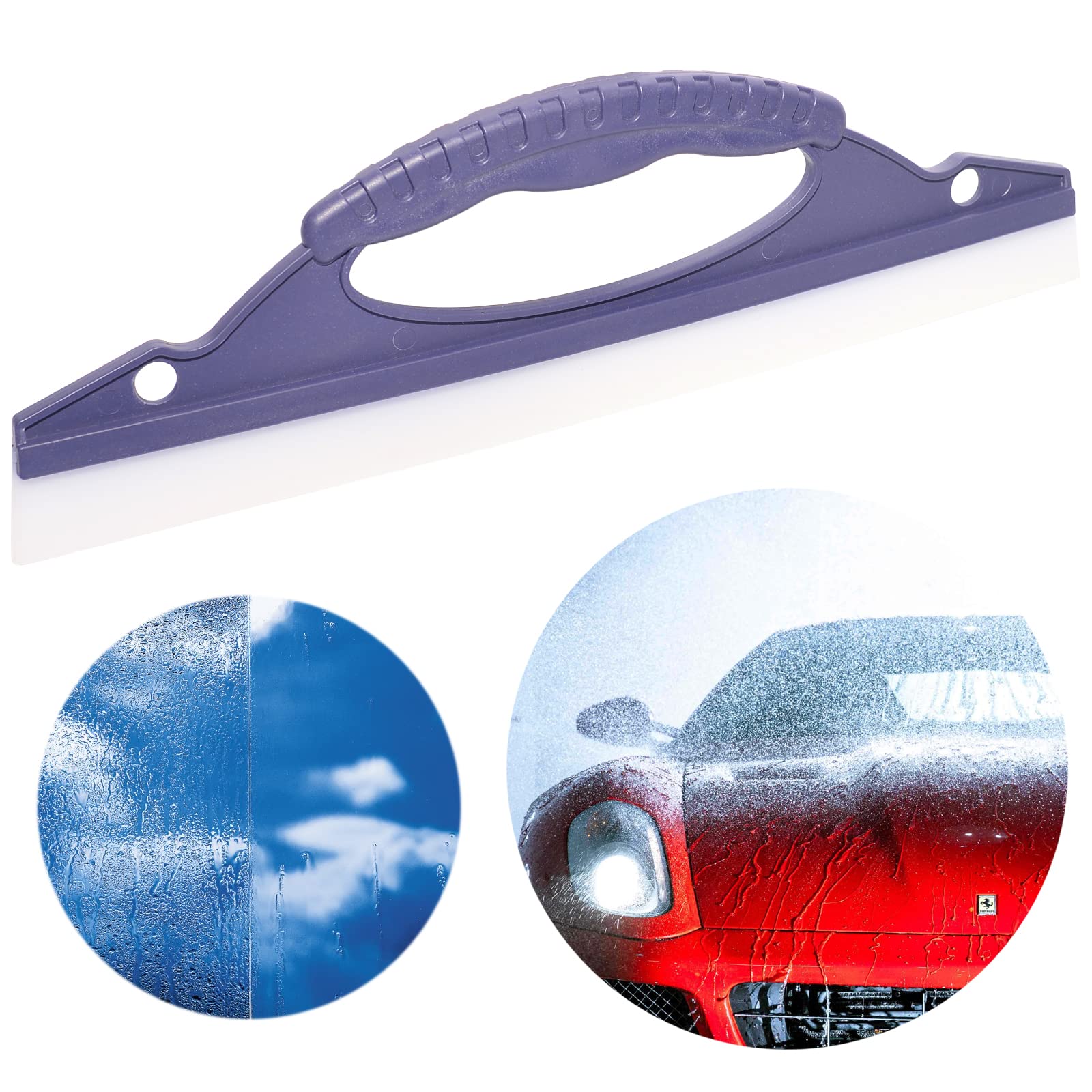 AHCHAY Window Squeegee Washing Water Blade for Bathroom, Car, Glass, Shower Mirror Cleaning, 2 Packs