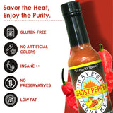 Dave's Gourmet Ghost Pepper Naga Jolokia Hot Sauce - Insanely Hot Plus Heat Level - Ghost Pepper Hot Sauce - Use on Wings, Stews, Potato Salad