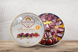 Zaitoune Pomegranate Covered Turkish Delight - 9 oz | Stuffed with Pistachios & Cashews | Coated with Dried Pomegranate Seeds | Authentic Lokum Sweets