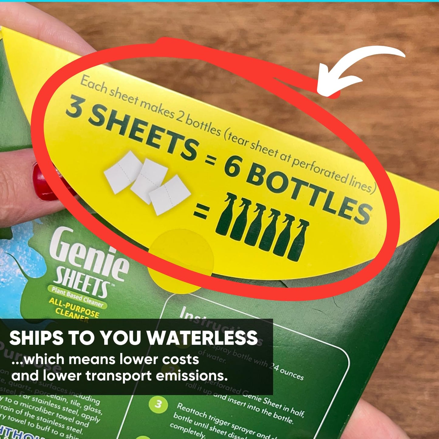 Genie Sheets All Purpose Cleaner | Concentrate Makes 6 24oz Refills | Professional-Strength | Just Add Water | Sustainable Eco-Friendly Plant-Based
