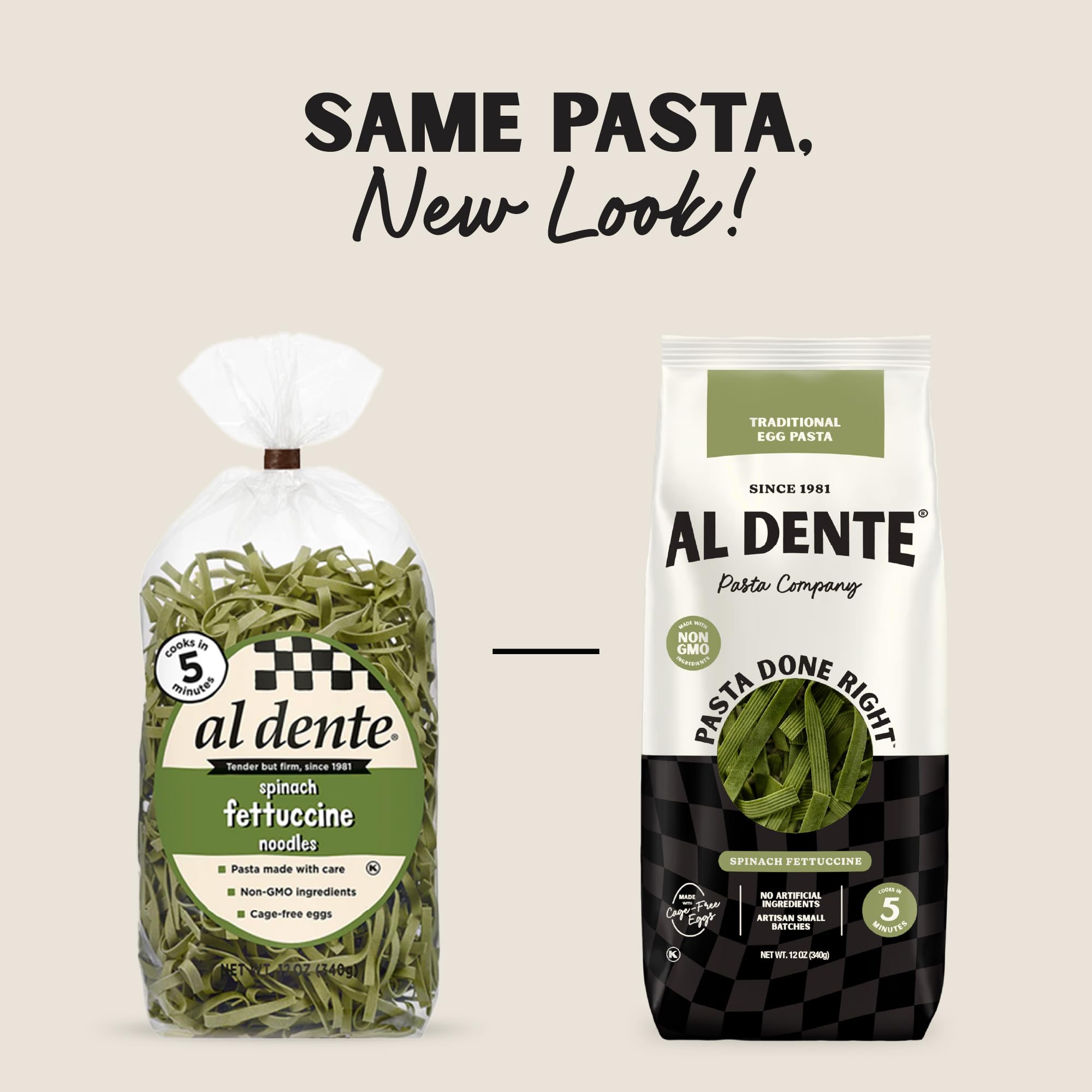 Al Dente Spinach Fettuccine, 12-Ounce Bag (Pack of 2)