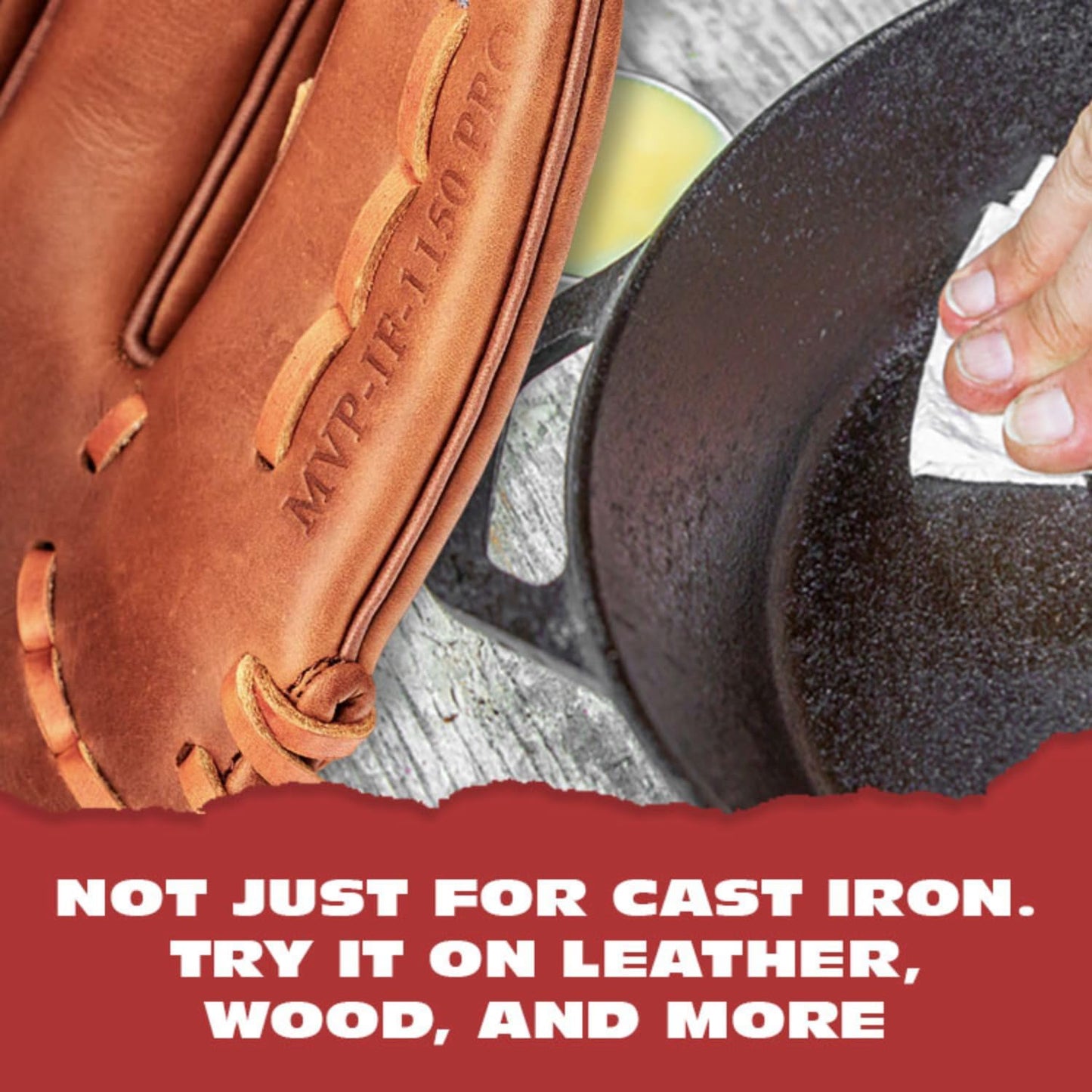 Knapp Made Cast Iron Seasoning Wax and Carbon Steel Seasoning Wax - 1.5 Oz Unique Blend of Natural Oils and Beeswax - Restore Cast Iron, Steel