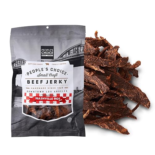 People’s Choice Beef Jerky - Tasting Kitchen - Nashville Hot - Super Spicy - 10g Protein - Made in USA - 1 Pound (16 oz) Bag