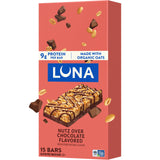LUNA Bar - Nutz Over Chocolate Flavor - Gluten-Free - Non-GMO - 7-9g Protein - Made with Organic Oats - Low Glycemic - Whole Nutrition Snack Bars