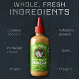 Melinda’s Spicy Garlic Parmesan Wing Sauce - Craft Garlic Parmesan Wing Sauce with Habanero Peppers, Parmesan Cheese, Fresh Garlic - Perfect