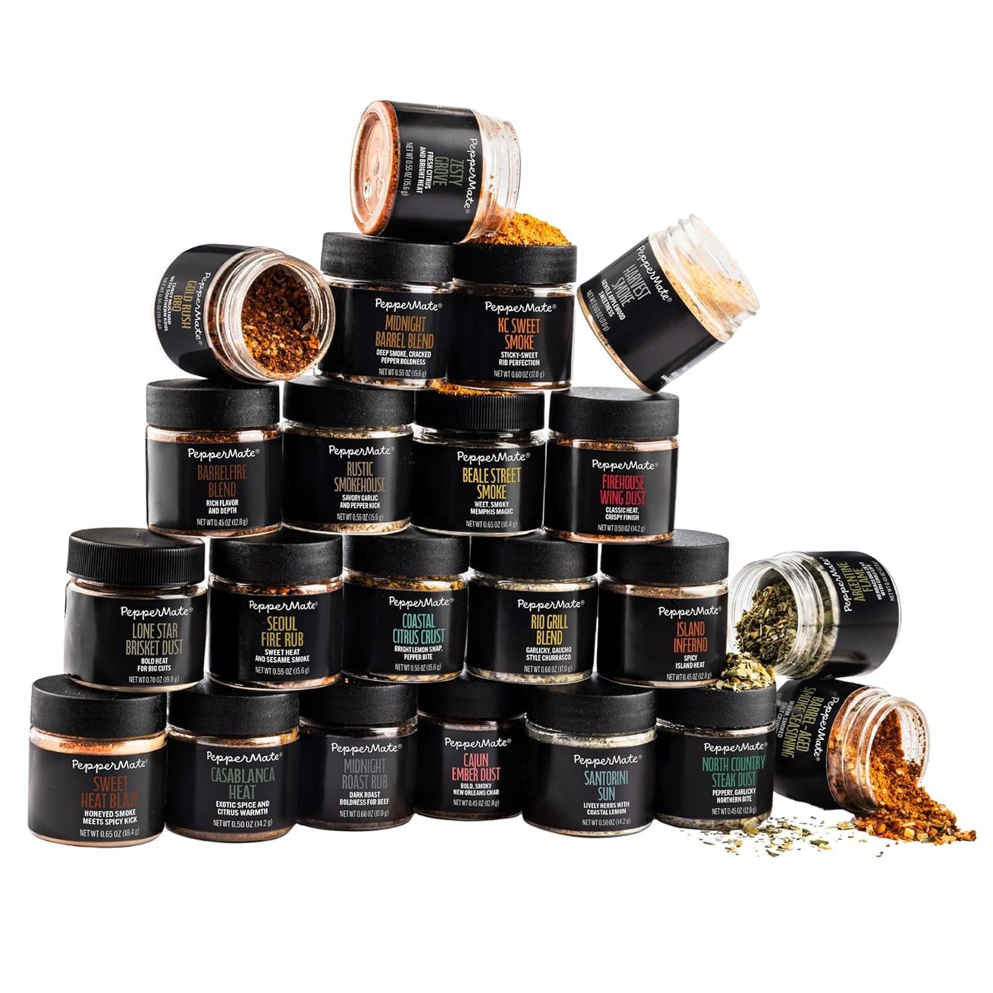 22-Spice Grilling Seasoning Gift Set for Men - All-Natural Non-GMO Rubs & Seasonings for BBQ, Steak, Chicken, Seafood - Spice Kit for Dad, Husband