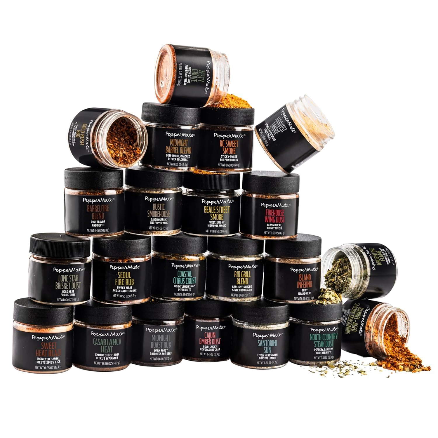 22-Spice Grilling Seasoning Gift Set for Men - All-Natural Non-GMO Rubs & Seasonings for BBQ, Steak, Chicken, Seafood - Spice Kit for Dad, Husband