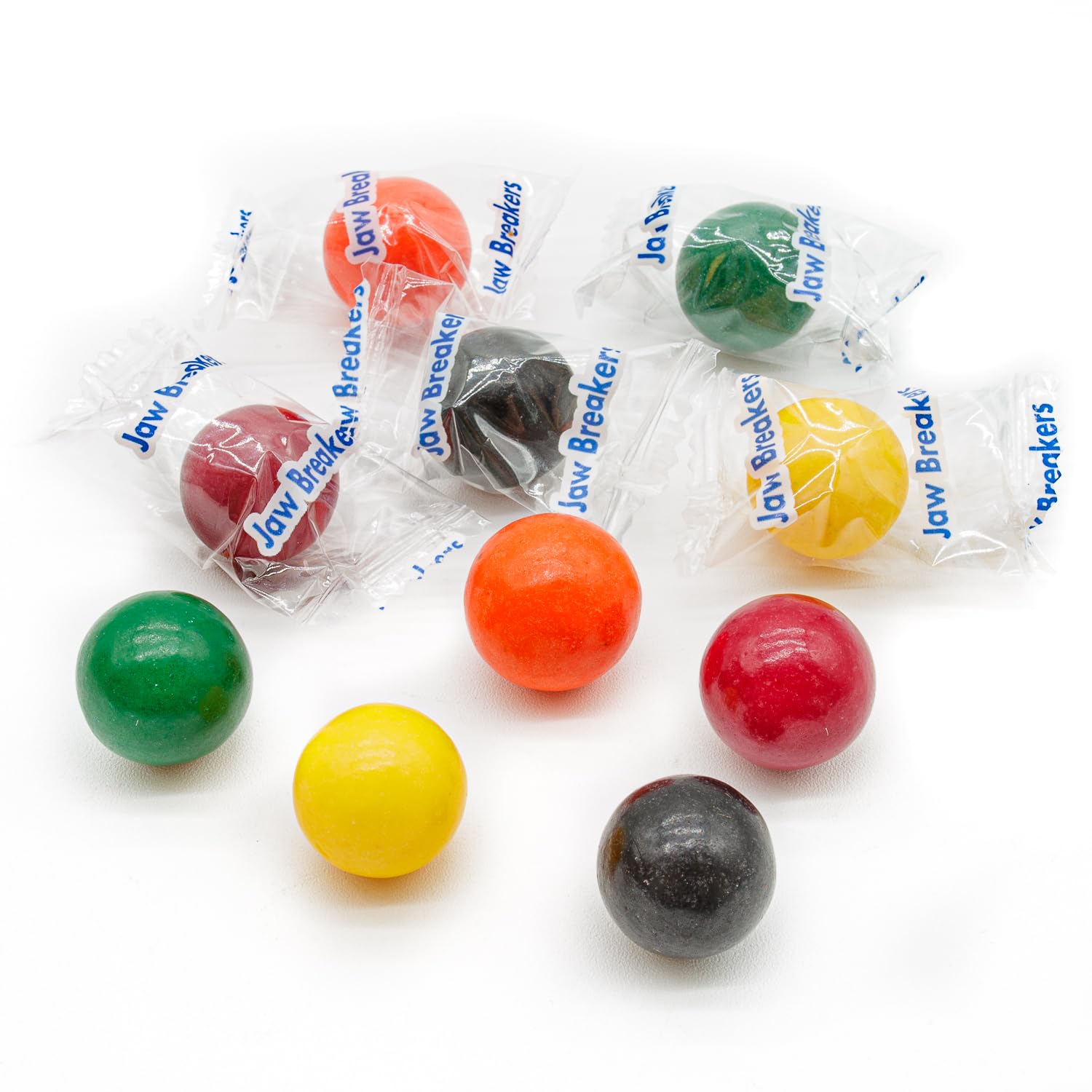 JAW BREAKERS Hard Candy 4 lb - 5 Assorted Fruit Flavors, Individually Wrapped, Bulk
