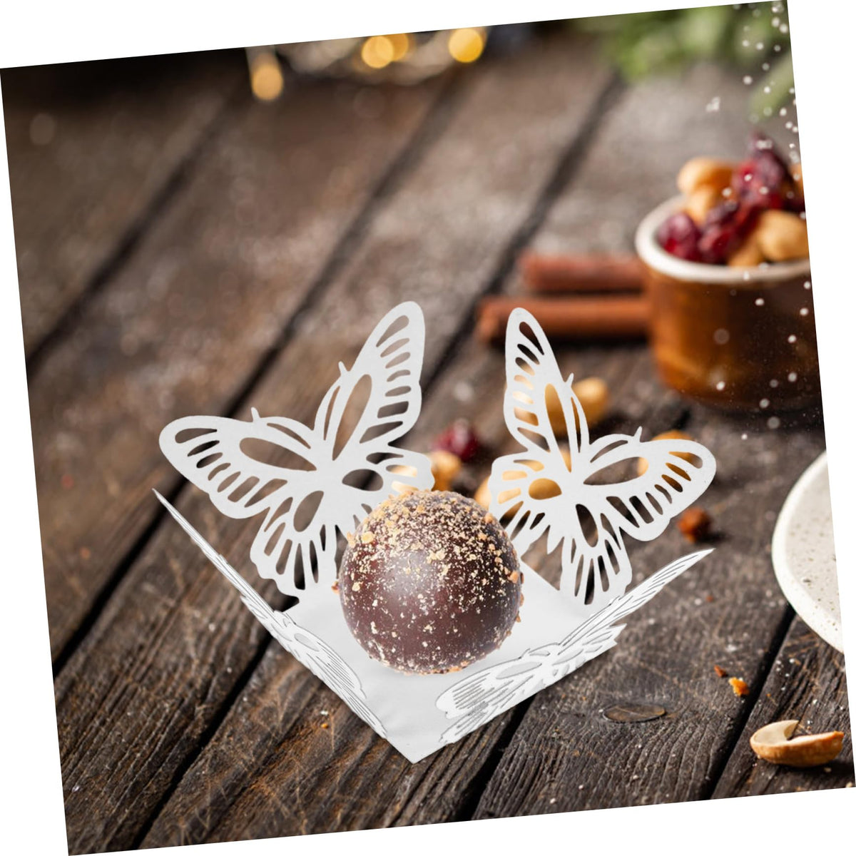 FOYTOKI 50pcs Chocolate Wrappers Paper for Candy and Chocolate Decoration Hollow Design Flared Paper Cups for Weddings Birthdays and Baking