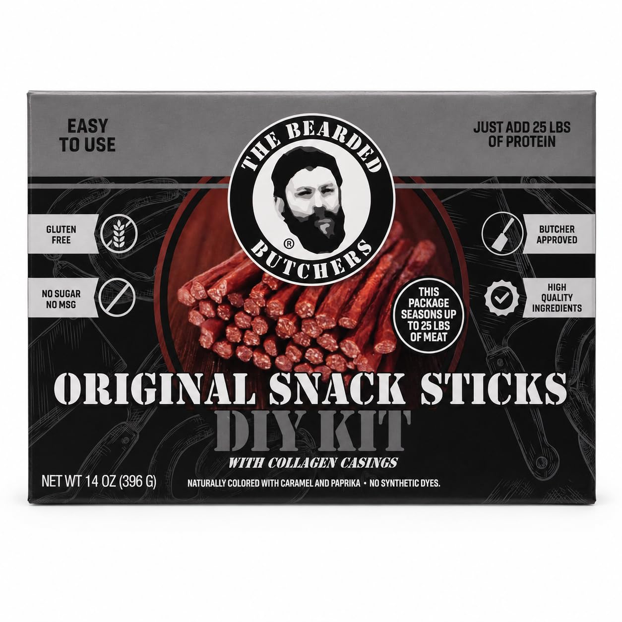 Bearded Butcher DIY Original Snack Sticks Kit - Make Your Own Snack Sticks! Perfect for Beef, Bison, Venison & Wild Game - Includes Our Original