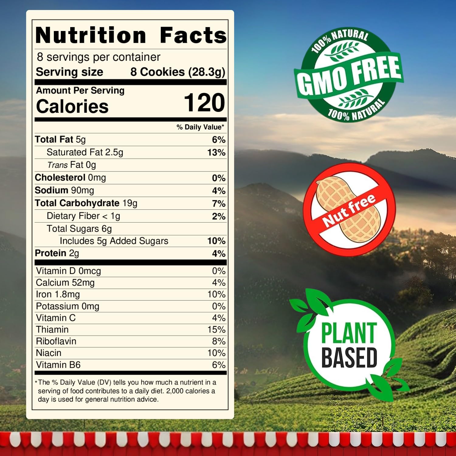 Happy Snacks Animal Crackers - Non-GMO, (Vegan) Plant Based, Nut & Peanut Free, Fortified with Essential Vitamins & Minerals, No Artificial