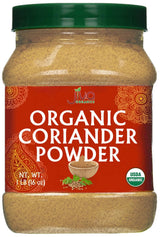 Jiva Organic Coriander Powder 1 Pound Large Jar (16oz) - Pure, Non-GMO, Lab Tested, 100% Raw Ground Coriander from India
