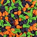 Candy Retailer Halloween Gummy Mix, Orange Jack-O-Lanterns, Purple Kittens, Green Witches Brooms, Assorted Fruit Flavors, 1 Pound