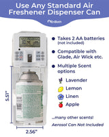 Programmable Commercial Air Freshener for Businesses or Home, White LCD Automatic Bathroom Air Freshener Spray Dispenser- Schedule by Day, Time