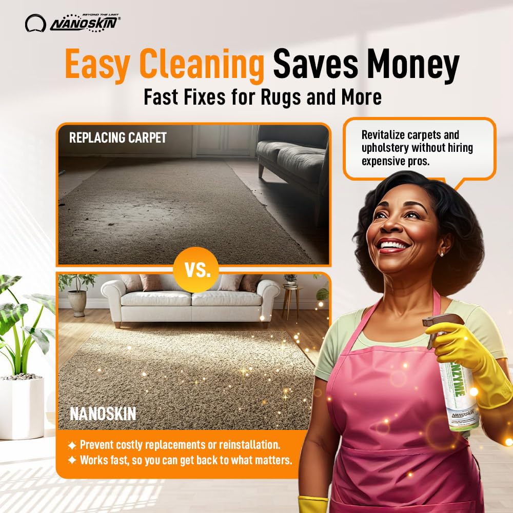 Nanoskin ENZYME Multi-Purpose Cleaner & Odor Eliminator 1 Gallon - Removes Complex Organic Stains, Dirt, Grease, and Grime from Multi Surfaces |