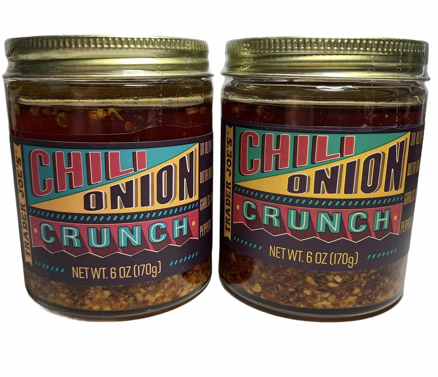 Trader Joe's Chili Onion Crunch, 6 oz (Pack of 2)