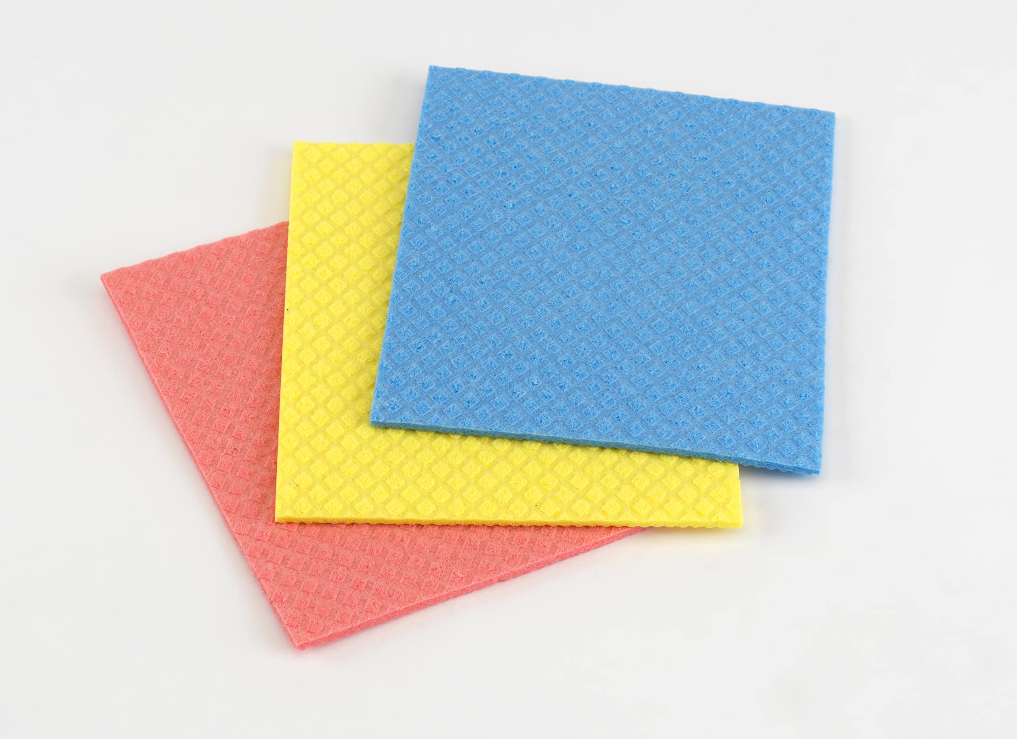 Casabella Cellulose Sponge Cloths Set of 3 All-Purpose Reusable Cleaning Wipes, 8 x 7-Inch, Assorted Colors