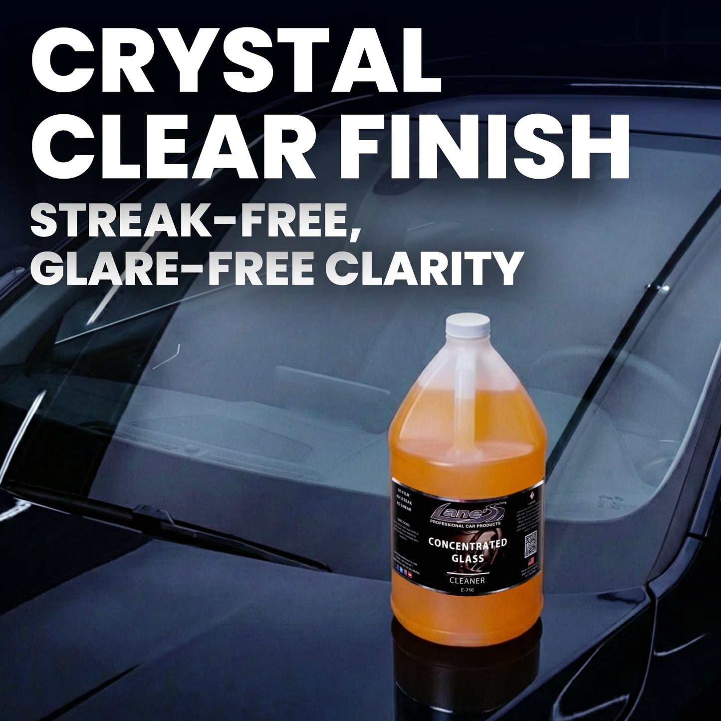 LANE'S Concentrated Auto Glass Cleaner | Tint-Safe Car Windshield, Window Cleaner | Removes Automotive Smoke Film, Fingerprints, & Smudges |