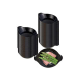 Restaurantware 3.8 x 2.5 Inch Mini Handled Plates 100 Durable Appetizer Plates - With Handles Disposable Black Plastic Handled Plates Suitable