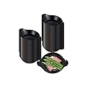 Restaurantware 3.8 x 2.5 Inch Mini Handled Plates 100 Durable Appetizer Plates - With Handles Disposable Black Plastic Handled Plates Suitable