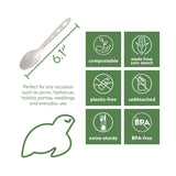 100% Compostable Non Plastic Spoons [100 Pack] CPLA Disposable Spoons. Non Plastic Silverware Set. Eco-Friendly Cutlery, Off White Flatware, Extra