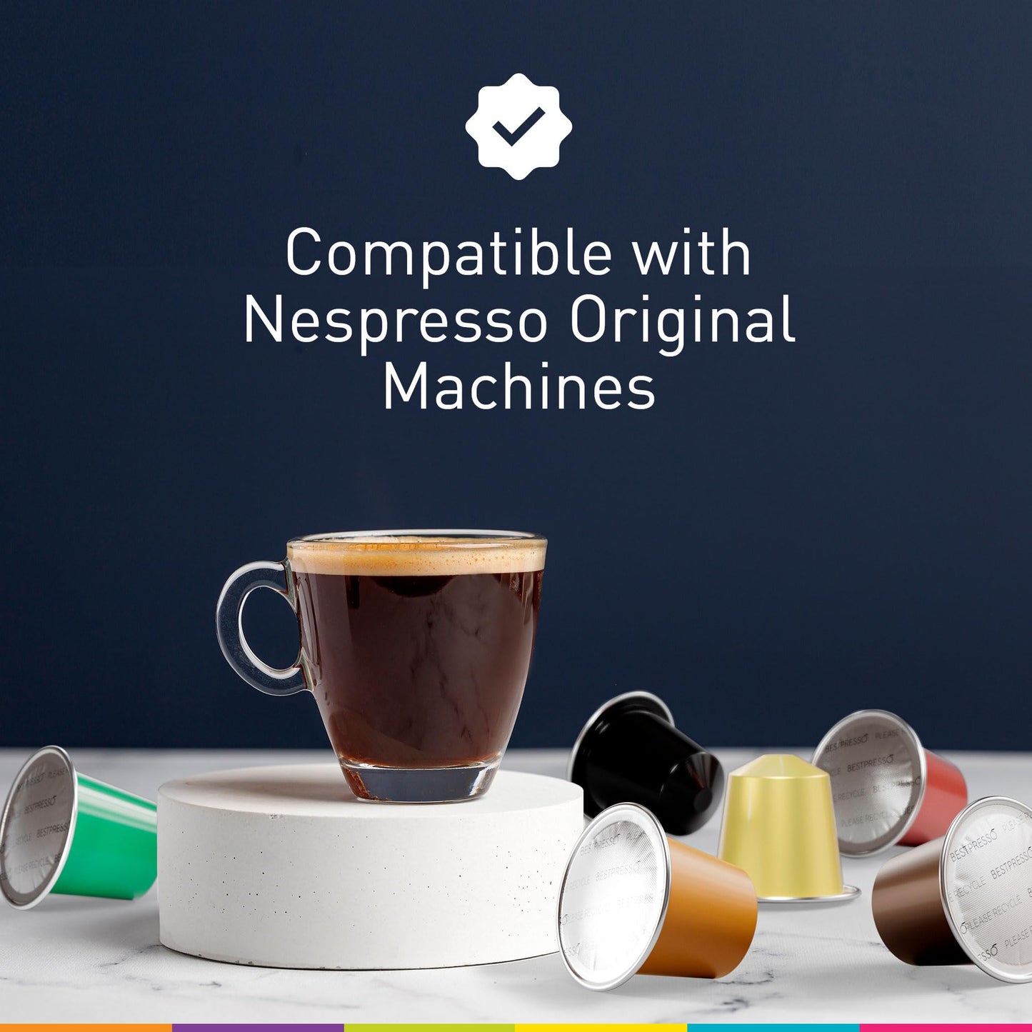 Organic USDA Café Romano Coffee Aluminum Espresso Pods For Nespresso Origninal Machine 100 Pack Italian Espresso Coffee 100% Arabica (Ristretto)