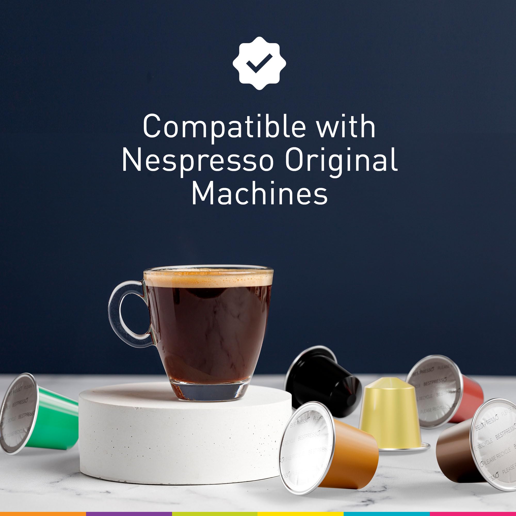 Organic USDA Café Romano Coffee Aluminum Espresso Pods For Nespresso Origninal Machine 100 Pack Italian Espresso Coffee 100% Arabica (Ristretto)