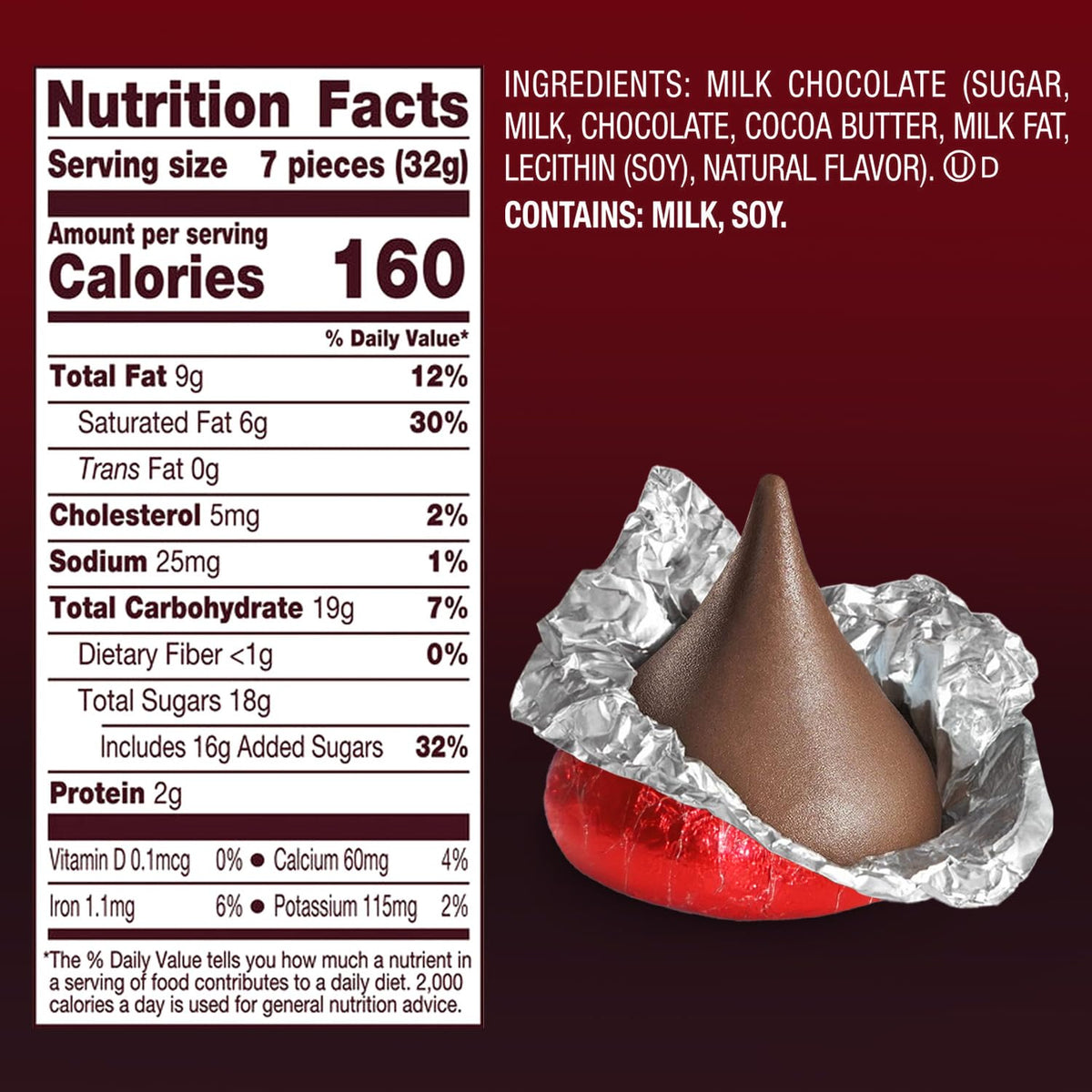 Bulk Milk Chocolate Candy in Red Foil - 1 Pound Bag Individually Wrapped Classic Chocolate Drops for Valentine’s Day, Weddings, Candy Buffets