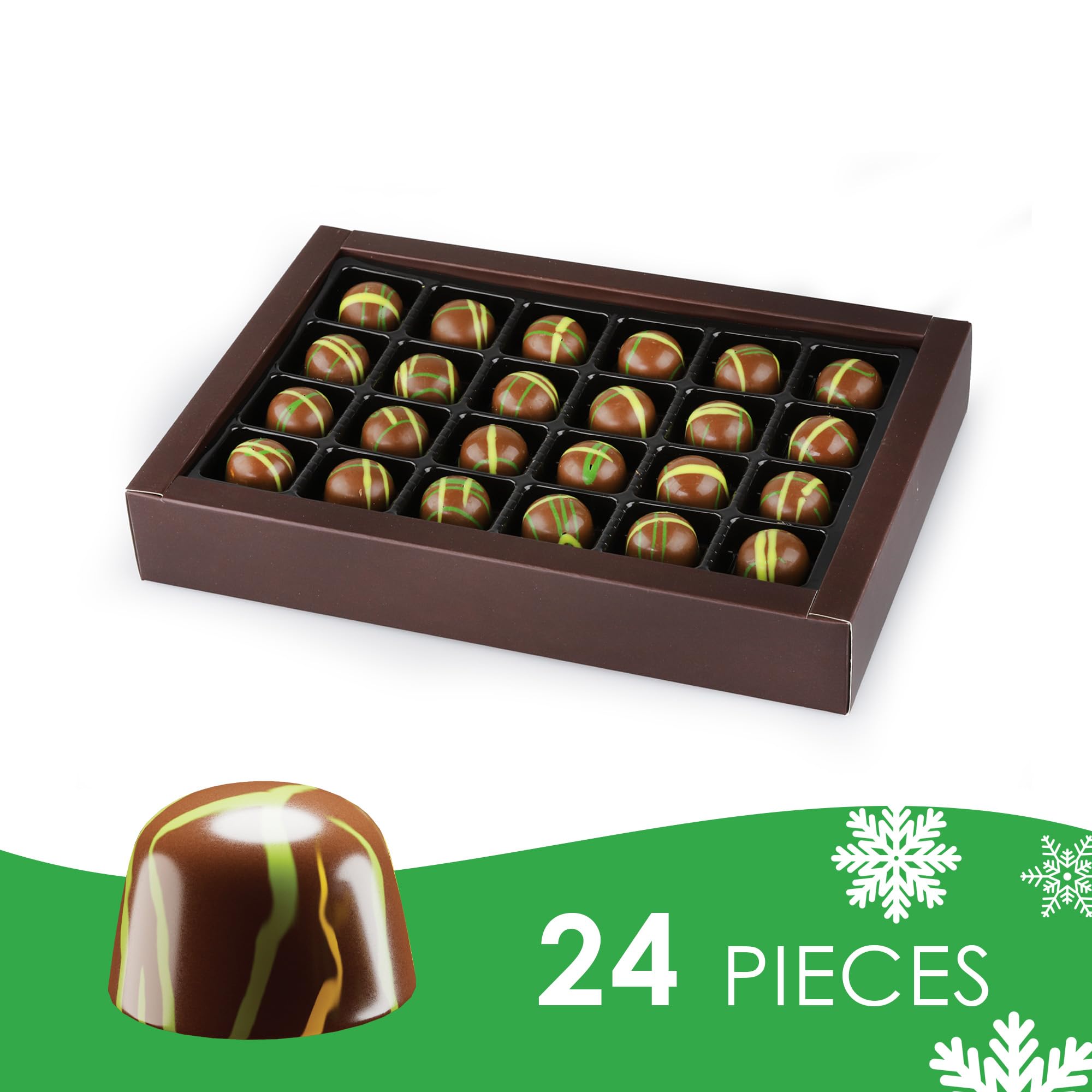 Fiorella Dubai Chocolate Gift Box, 24 Count, Premium Gourmet Milk Chocolate with Pistachio, Butter & Crispy Knafeh, Food Gifts for Holiday Gift