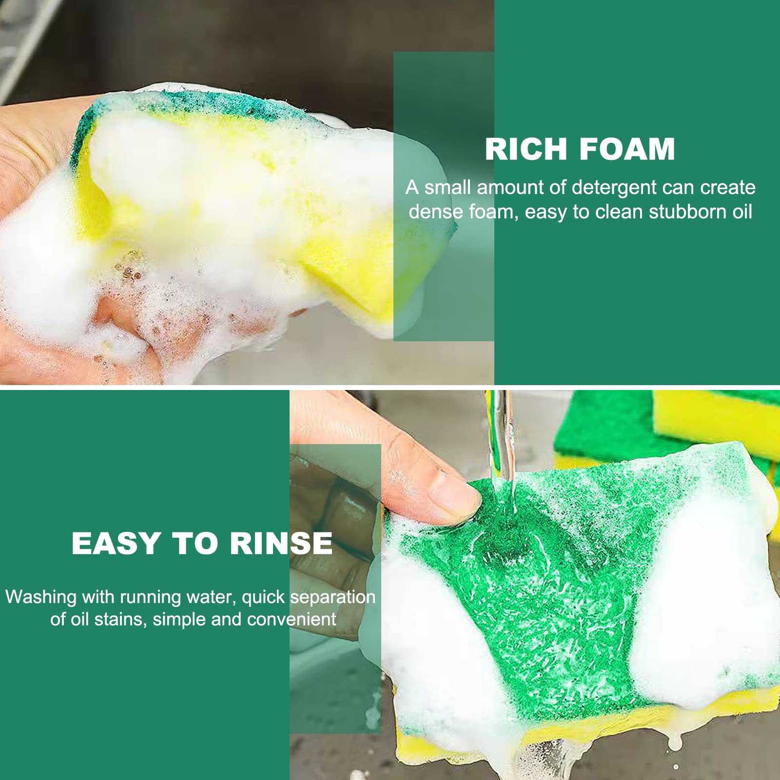 Individually Wrapped Sponges, Kitchen Dishwashing Sponge Bulk, Non Scratch Dishes Scouring Pad Dishcloth, Odor-Free Sponge Wipes for Household