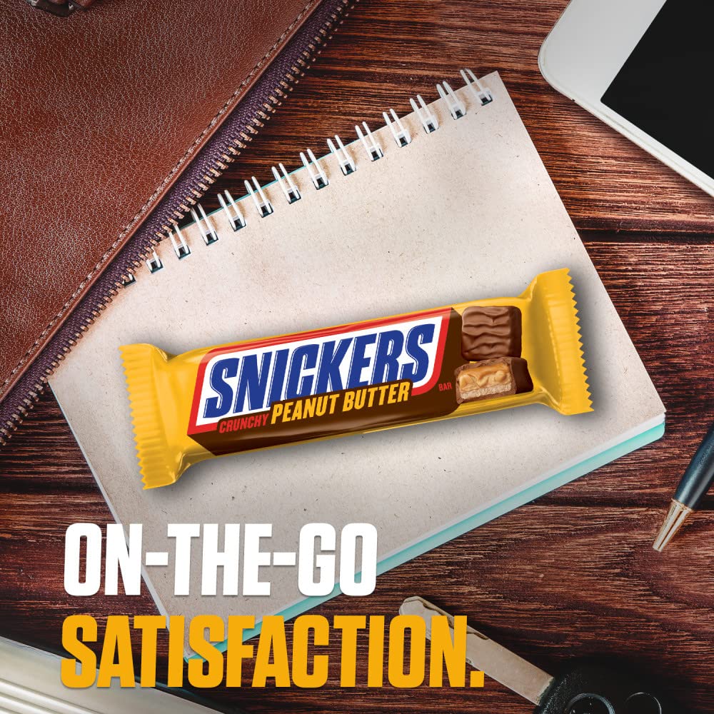 Snickers Peanut Butter Squared Singles Size Chocolate Candy Bars Individually Wrapped Chocolate for Snacks, Parties, Holidays, Bulk 1.78-Ounce