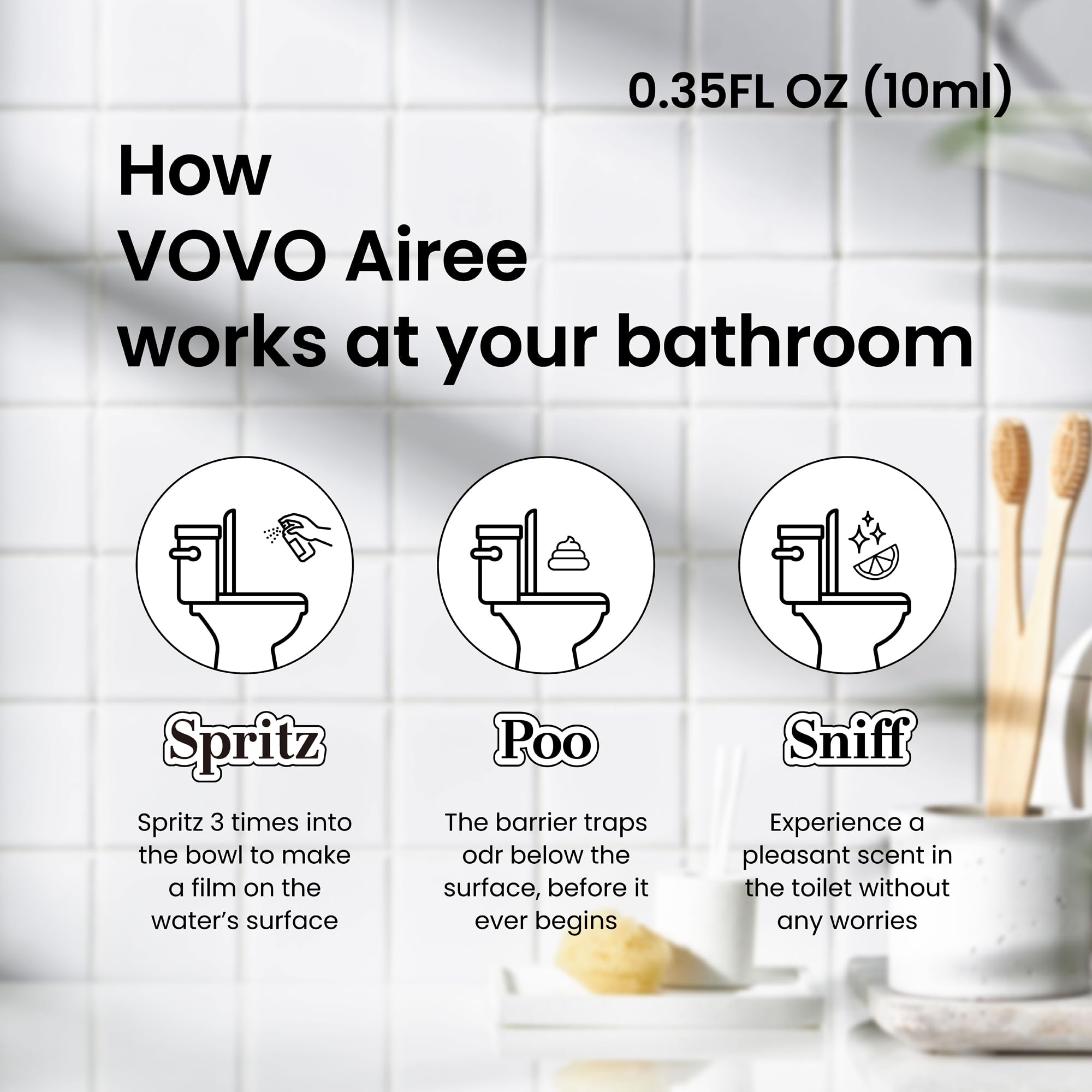 VOVO Airee Toilet Perfume/Variety Travel Size (0.36FL. oz. 10ml) Made in Korea