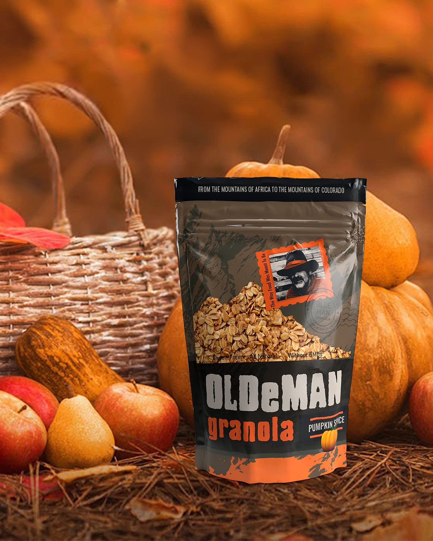Olde Man Granola Gluten Free Granola - Non-GMO Healthy Granola Cereal - Soft Whole Grain Oats, Butter, Brown Sugar - Handmade in Colorado (Pumpkin