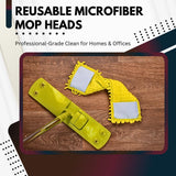 Washable Microfiber Mop Head (6 Pack) - Microfiber Replacement Mop Pads 16 x 5.5 Inches for Cleaning of Wet or Dry Floors - Professional Home/Office