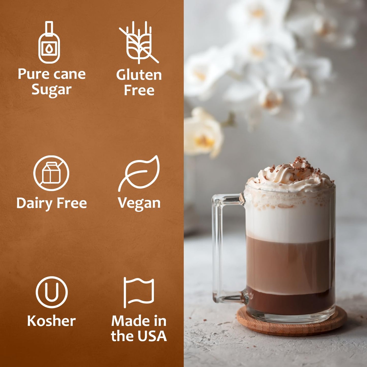 Syruvia Coffee Syrup Variety Pack Vanilla, Caramel, Hazelnut & Salted Caramel Kosher, 25.4 fl oz bottles - Elevate Your Coffee Experience!
