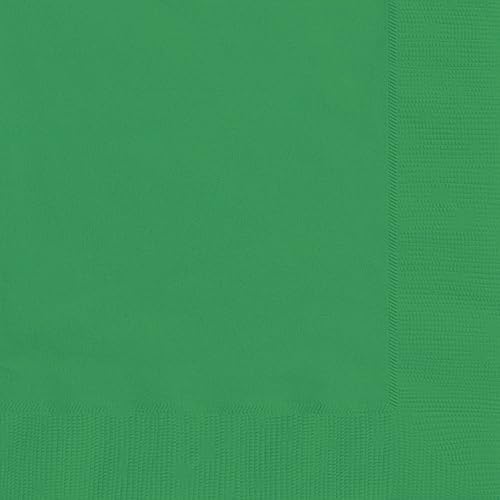Solid Emerald Green Paper Luncheon Napkins, 20 Pieces - Perfect for Birthdays, Weddings, Parties & Special Events