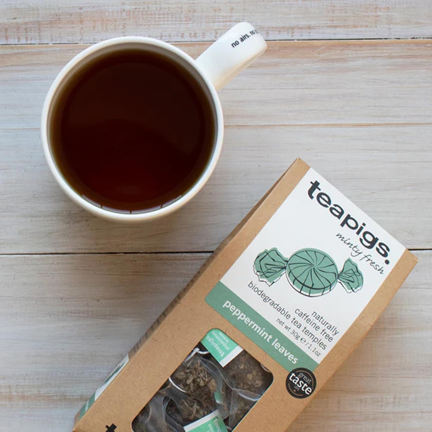 Teapigs Peppermint Leaves Tea Bags Made With Whole Tea Leaves, Natural Ingredients, Non-GMO, Caffeine-Free - 50 Count (1 Pack of 50 Teabags)